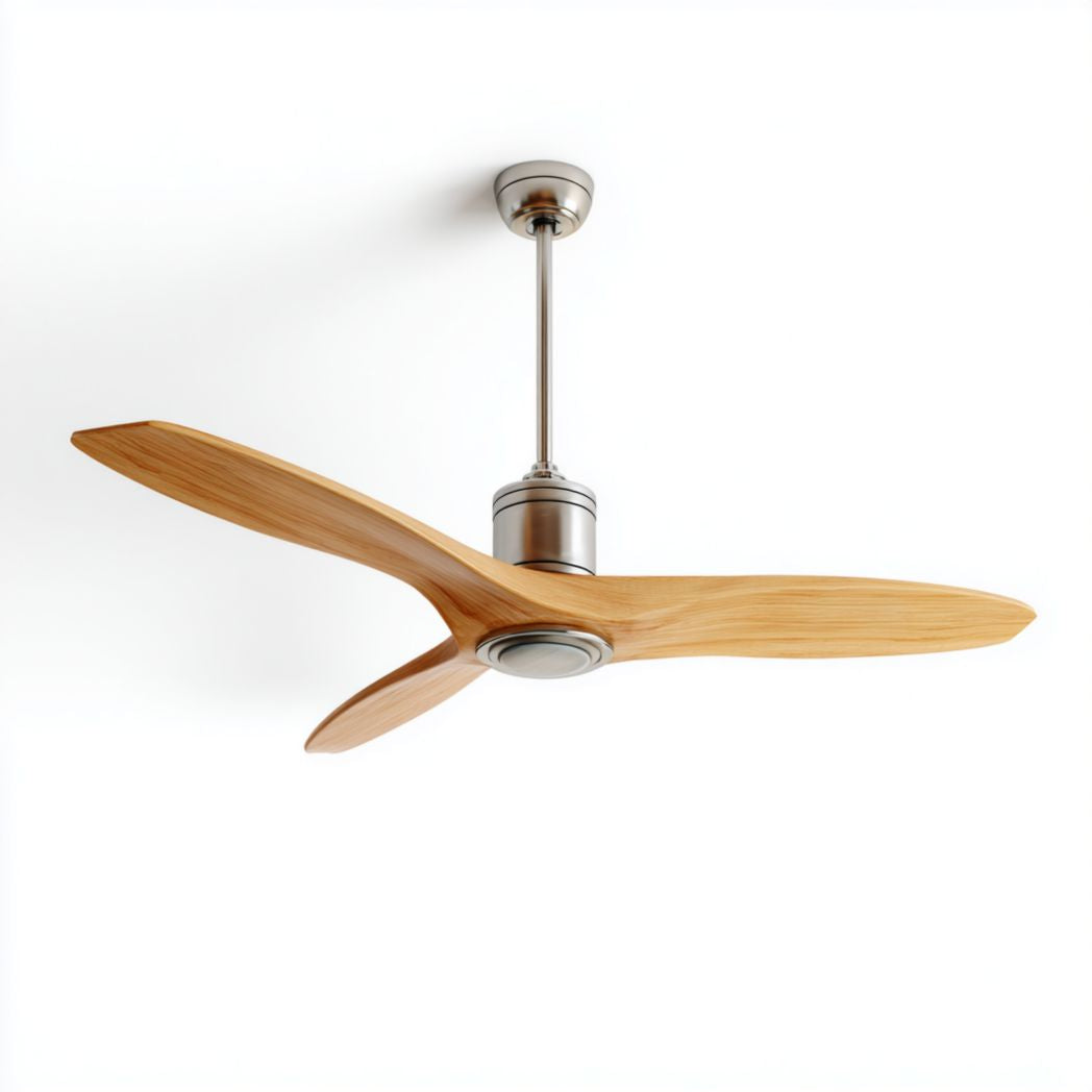 Ventilateur de plafond à 3 pales en bois naturel