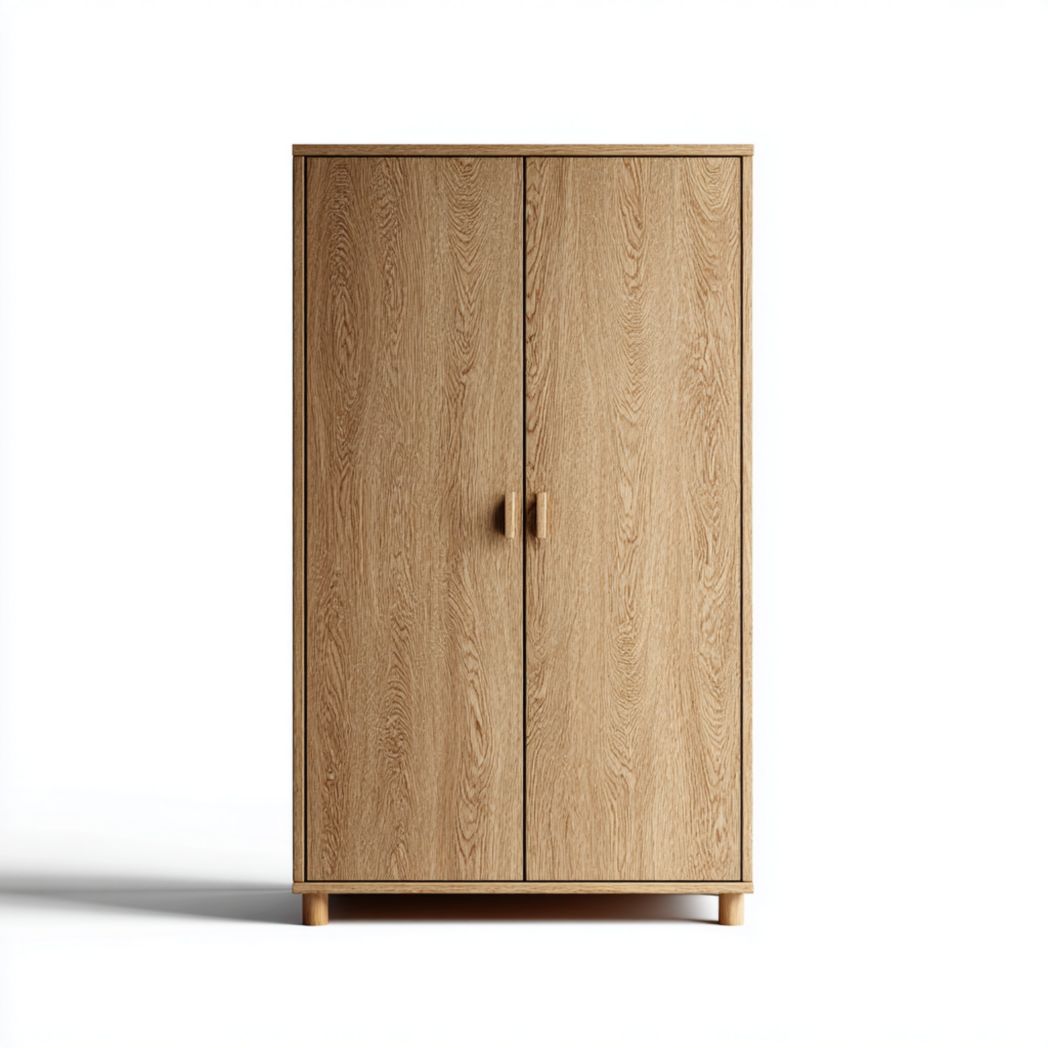Armoire deux portes en bois de chêne naturel
